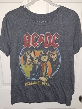 Lucky Brand AC/DC 'Highway to Hell' Gray Graphic Tee